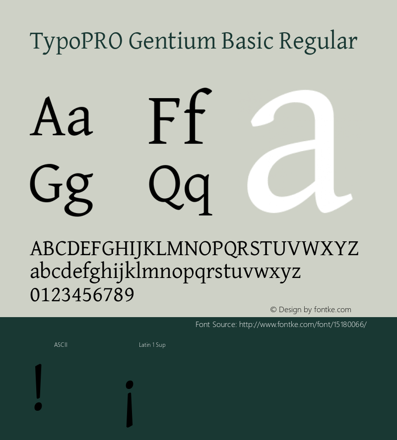 TypoPRO Gentium Basic Regular Version 1.102; 2013; Maintenance release Font Sample