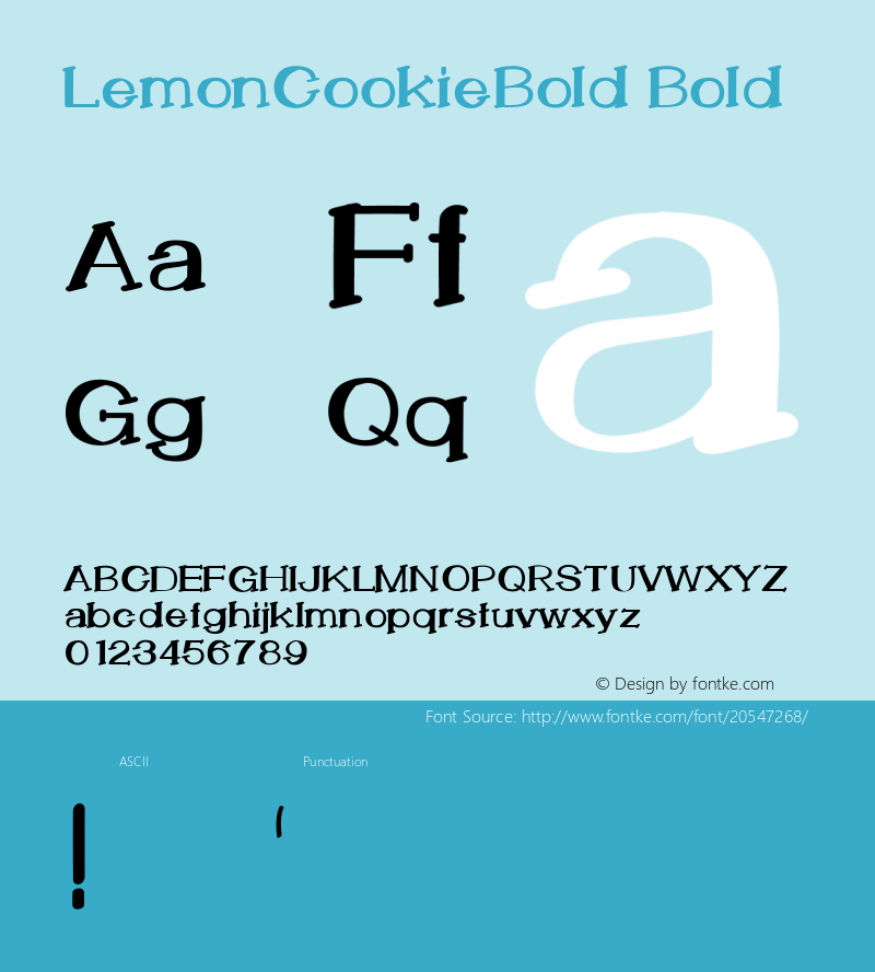 LemonCookieBold Version 001.000 Font Sample