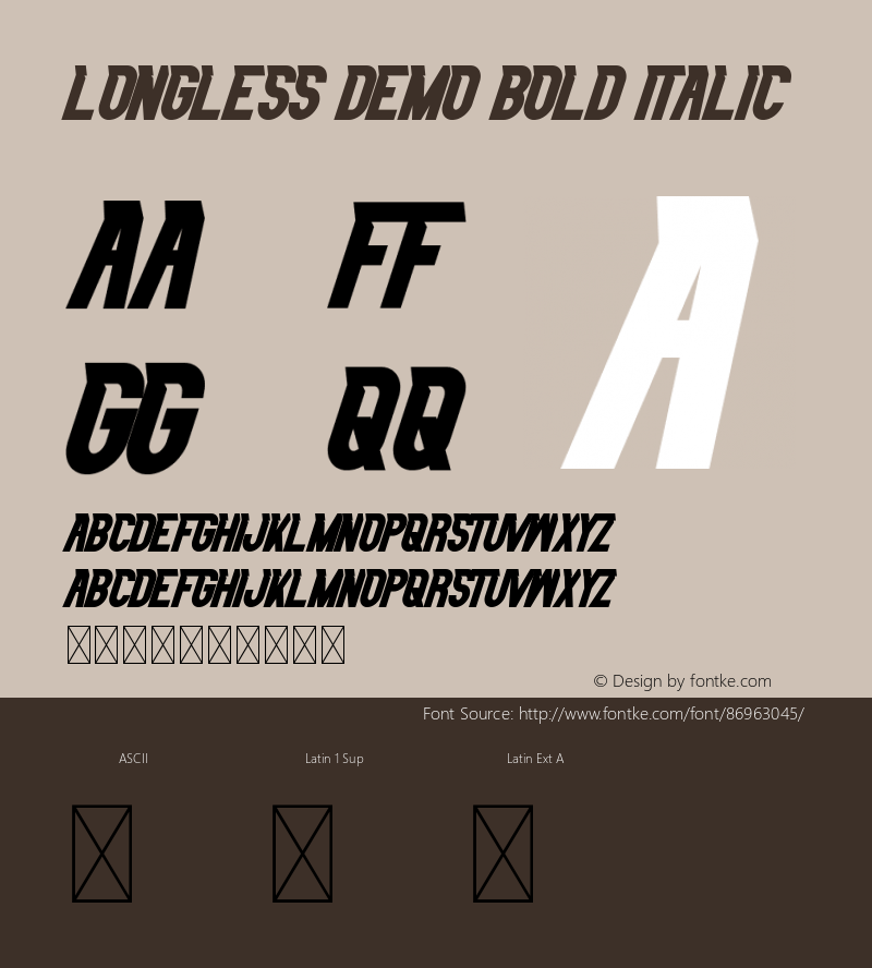 Longless Demo Bold Italic Version 1.001;Fontself Maker 3.5.1 Font Sample