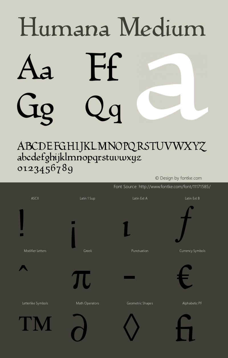 Humana Medium Version 005.000 Font Sample