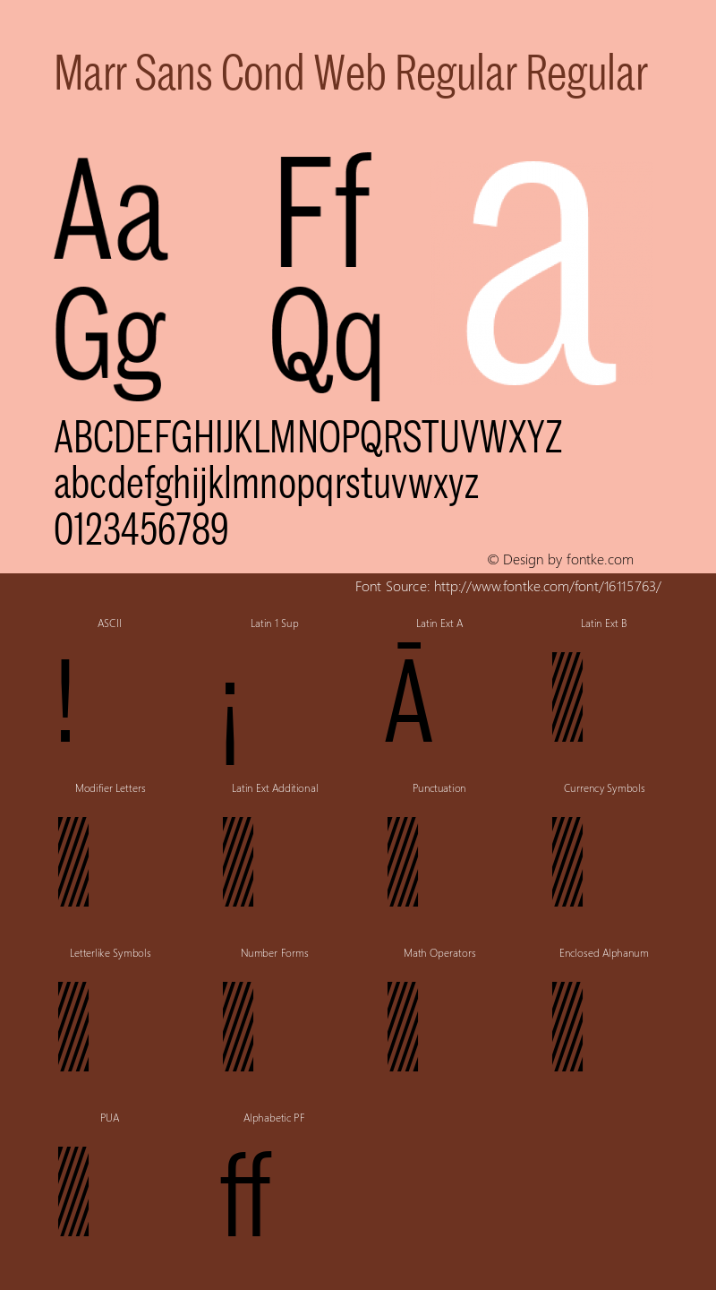 Marr Sans Cond Web Regular Regular Version 1.1 2015 Font Sample