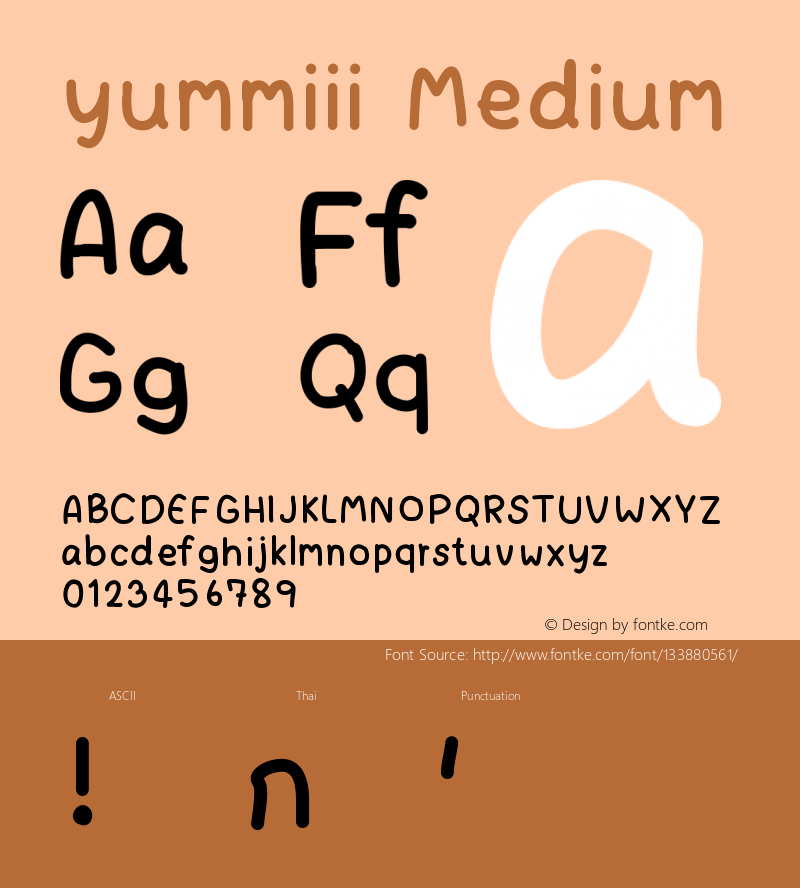 yummiii Version 001.000 Font Sample