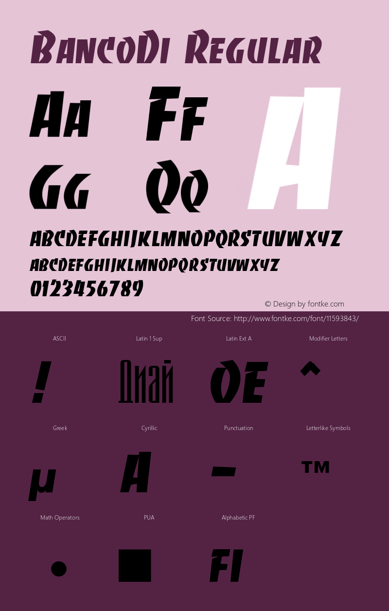 BancoDi Regular v25.05.97 Font Sample