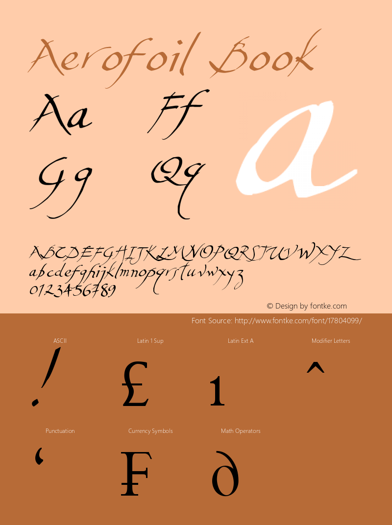 Aerofoil Book Version 1.00 November 19, 20 Font Sample