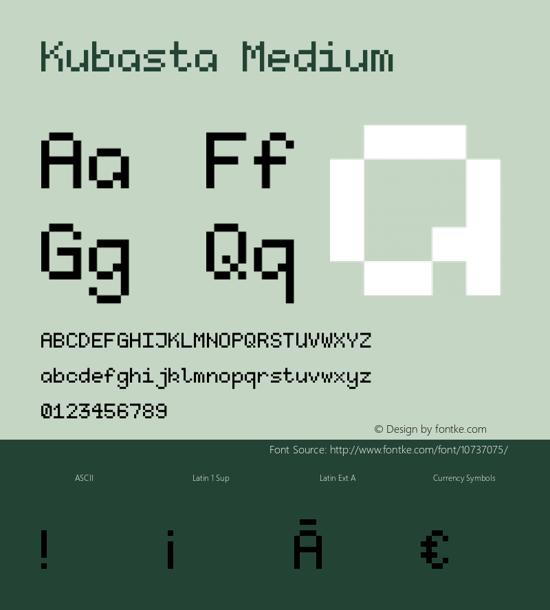 Kubasta Medium Version 001.000 Font Sample