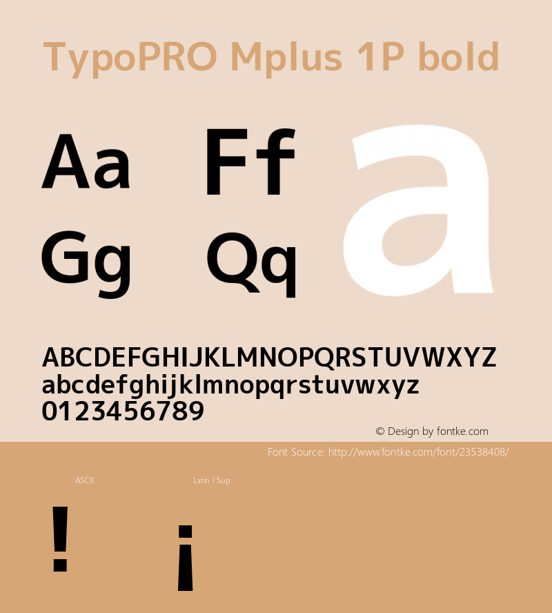 TypoPRO Mplus 1P bold  Font Sample