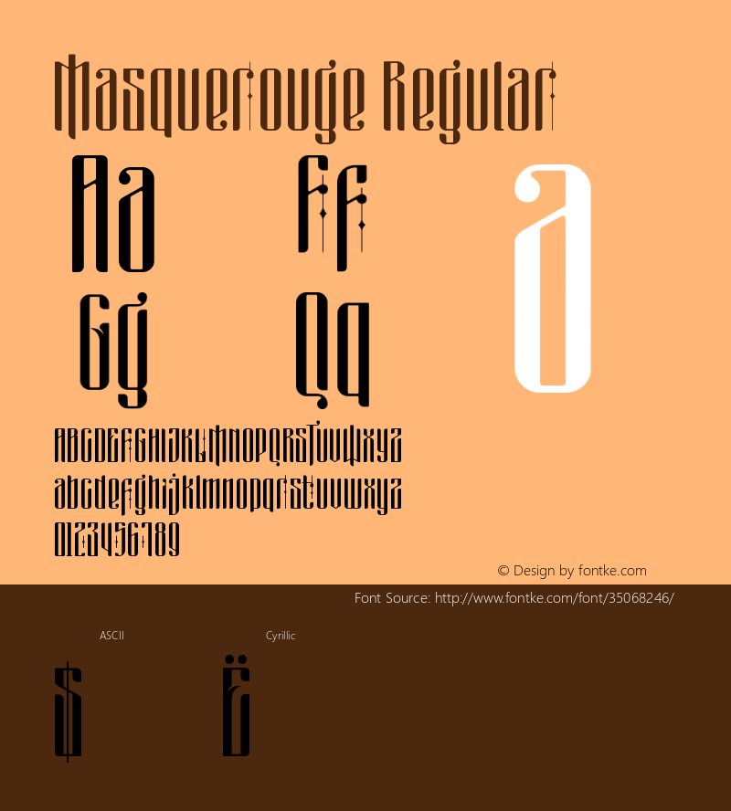 Masquerouge Version 1.10 February 11, 2019 Font Sample