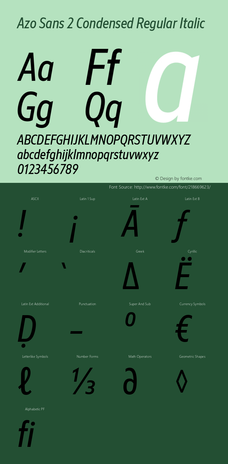 Azo Sans 2 Condensed  Regular Italic Version 2.003图片样张