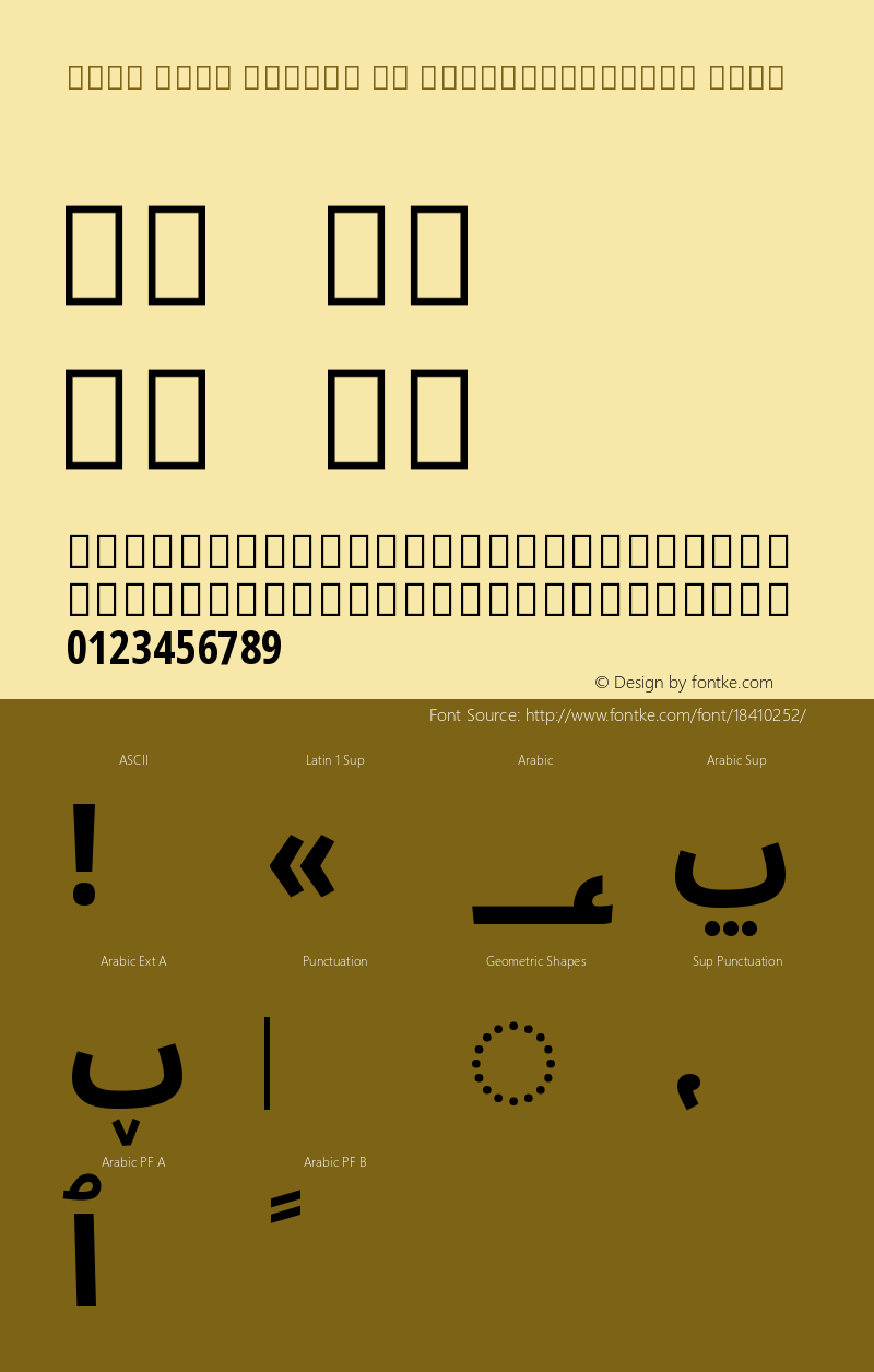 Noto Sans Arabic UI ExtraCondensed Bold Version 1.900 Font Sample