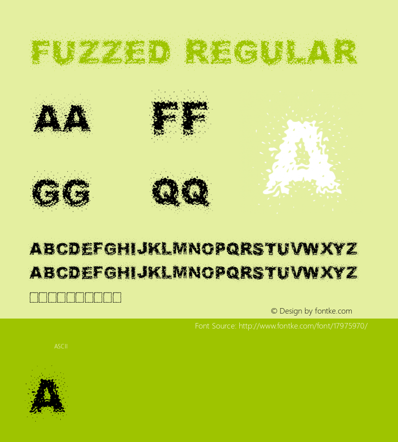 Fuzzed Regular Version 1.00 Font Sample