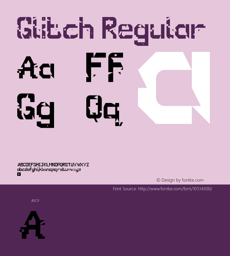Glitch Regular Version 1.0 Font Sample