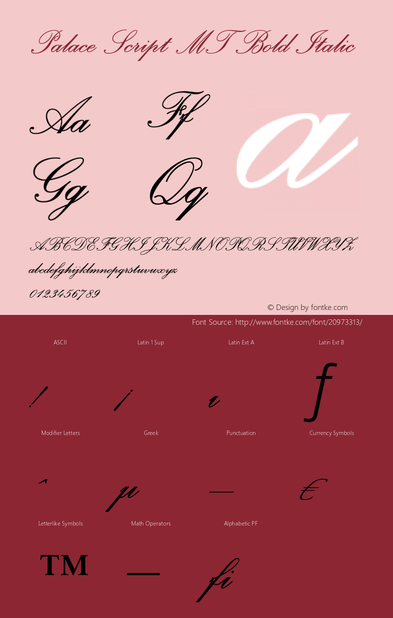 PalaceScriptMT-SemiBold OTF 1.0;PS 001.000;Core 1.0.22 Font Sample