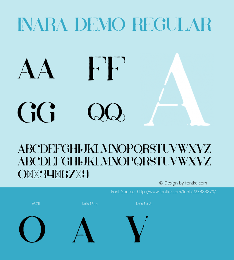 Inara Demo Version 1.002;Fontself Maker 3.5.7图片样张