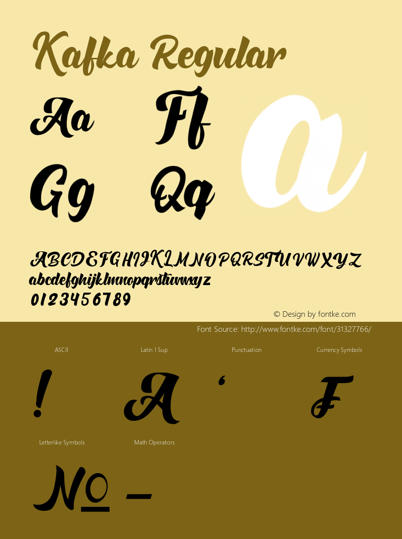 Kafka Version 1.002;Fontself Maker 3.1.2 Font Sample