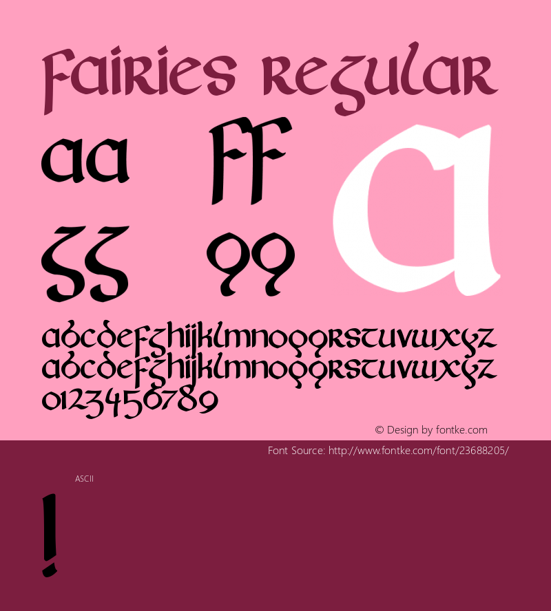 Fairies Version 1.00 August 21, 2017, initial release Font Sample