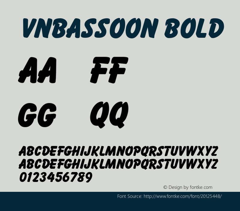 VnBassoon Bold 1.0 Thu Jun 17 06:44:58 1993 Font Sample