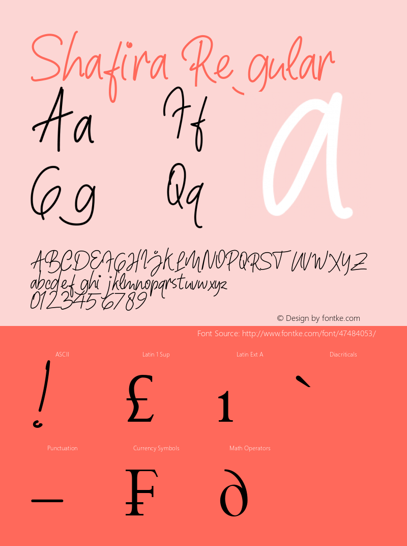 Shafira Version 1.00;December 2, 2019;FontCreator 12.0.0.2547 64-bit Font Sample