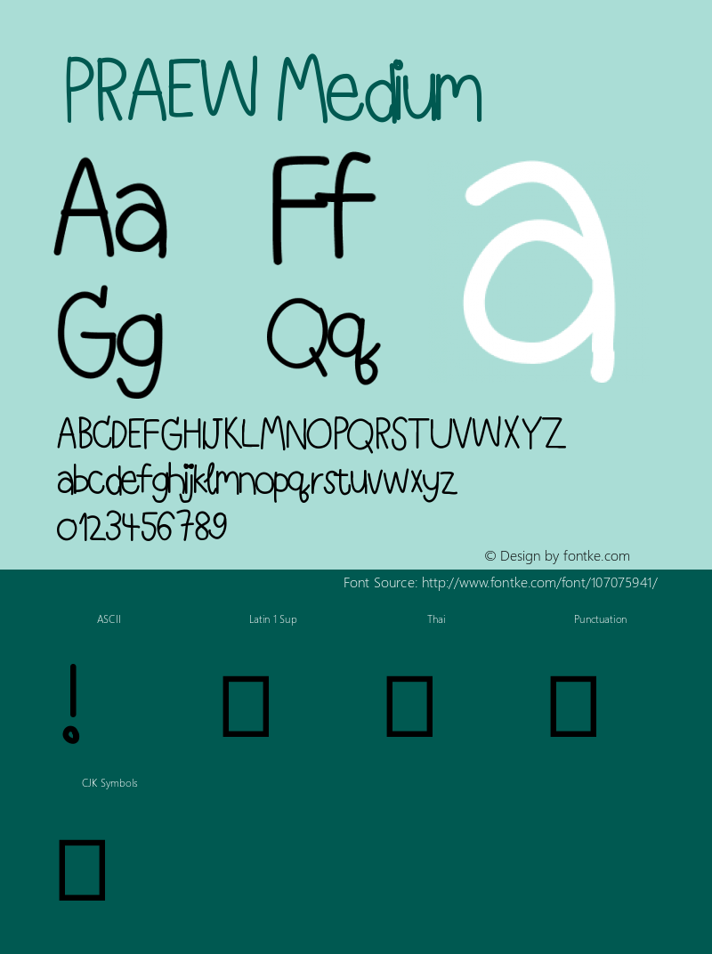 PRAEW Version 001.000 Font Sample