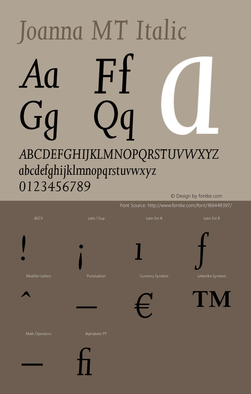 JoannaMT-Italic2 001.001图片样张