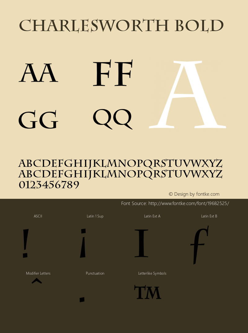 Charlesworth Bold Version 1.0 Font Sample