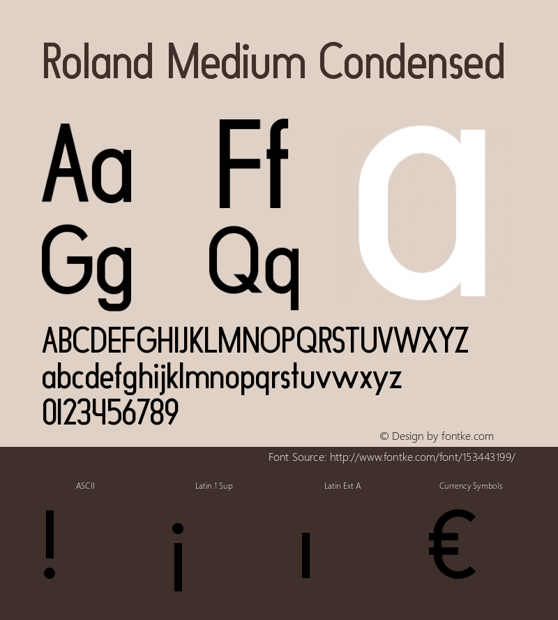 Roland Medium Condensed Version 1.000 Font Sample