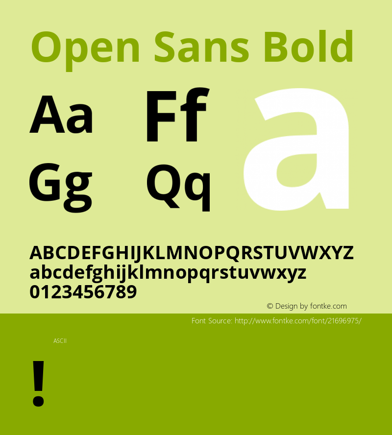 Open Sans Bold  Font Sample