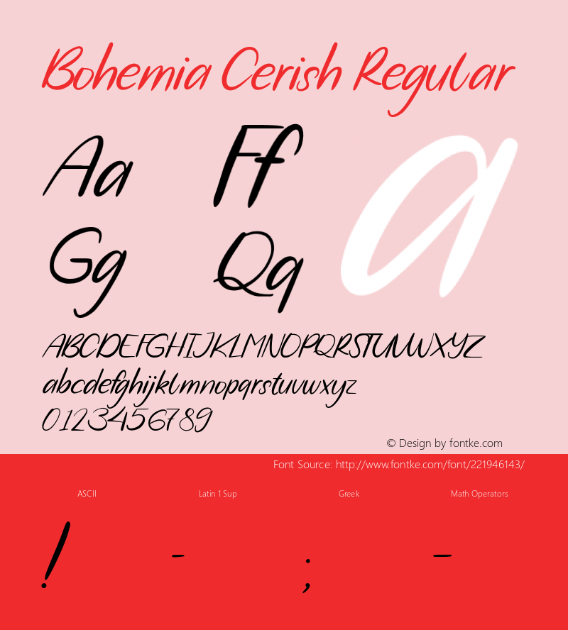 Bohemia Cerish Version 1.00;March 22, 2021;FontCreator 11.5.0.2430 64-bit图片样张