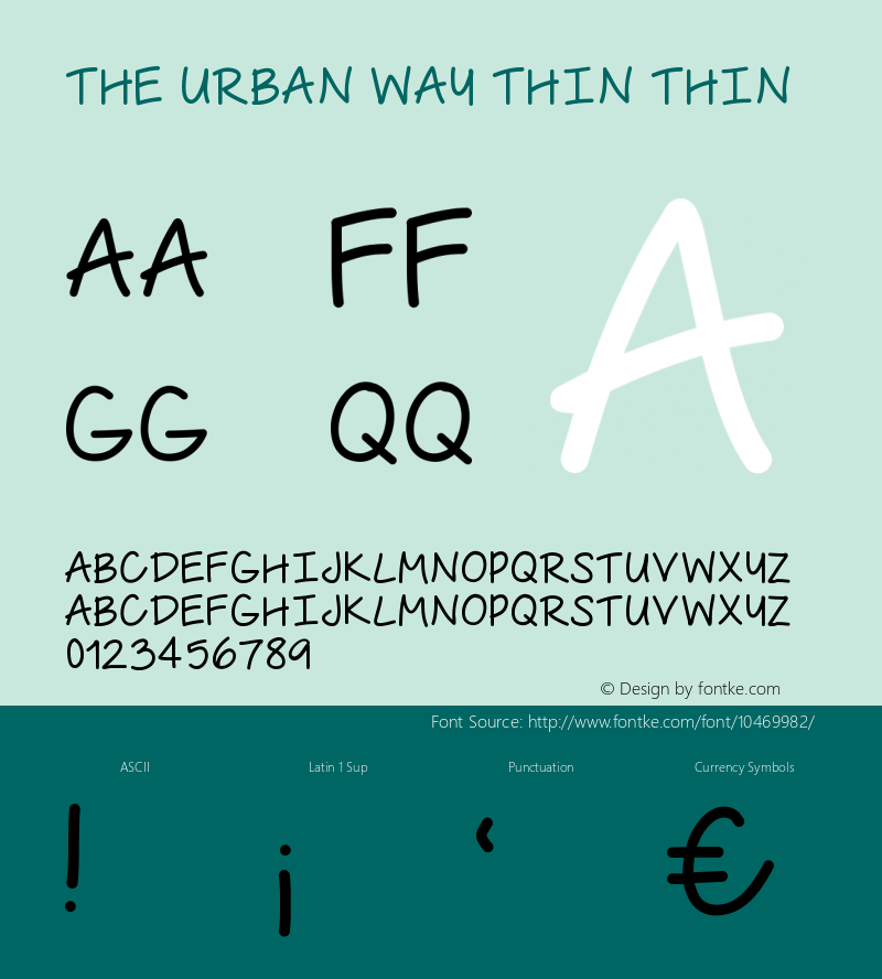 The Urban Way Thin Thin Version 001.000 Font Sample