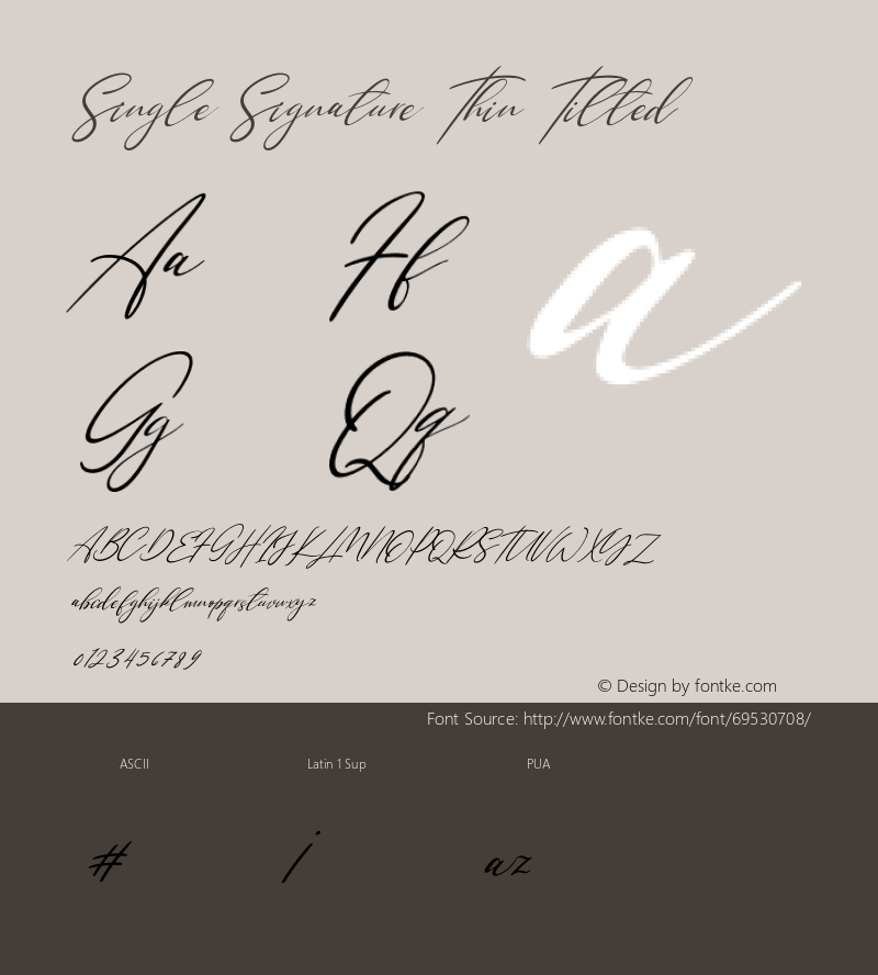 Single Signature Thin Tilted Version 1.00;June 16, 2020;FontCreator 12.0.0.2563 64-bit Font Sample