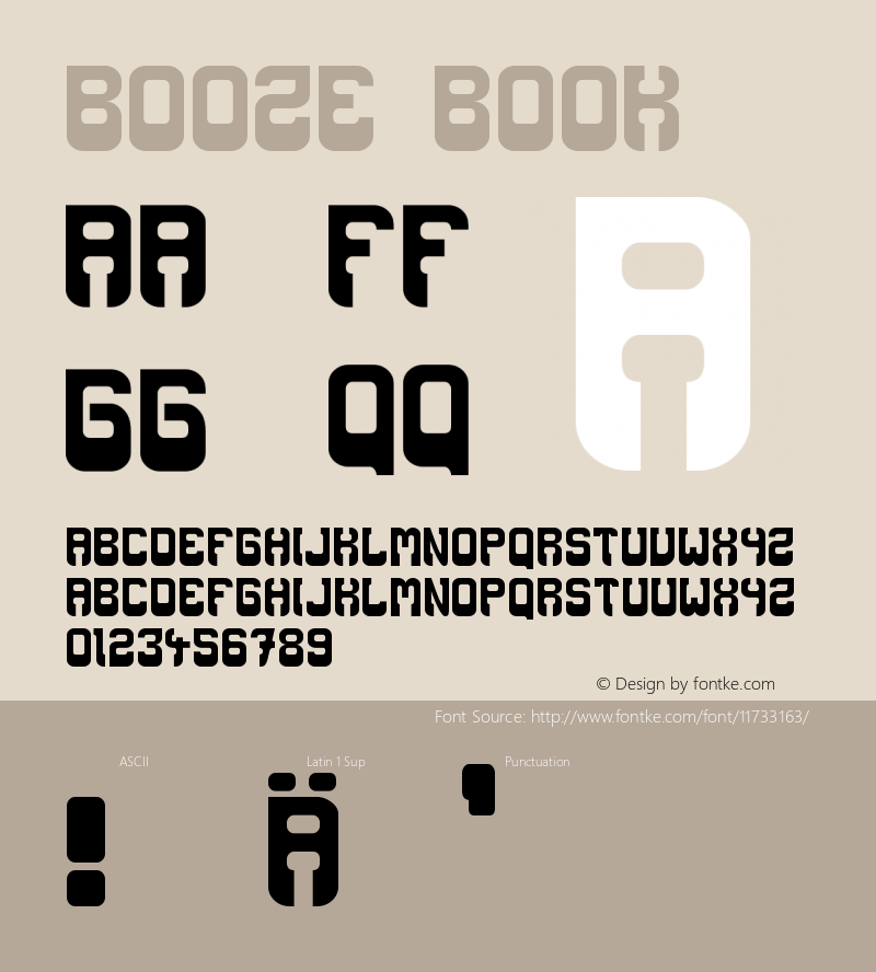 Booze Book Version 1.0 Font Sample