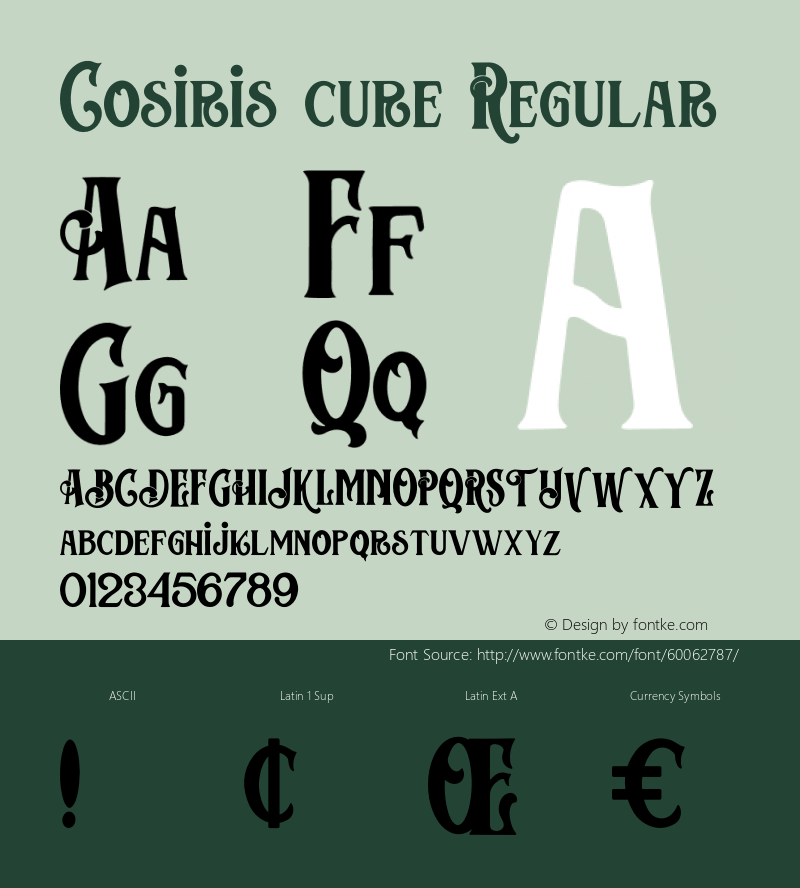 Cosiris cure Version 1.00;March 29, 2020;FontCreator 12.0.0.2563 64-bit Font Sample