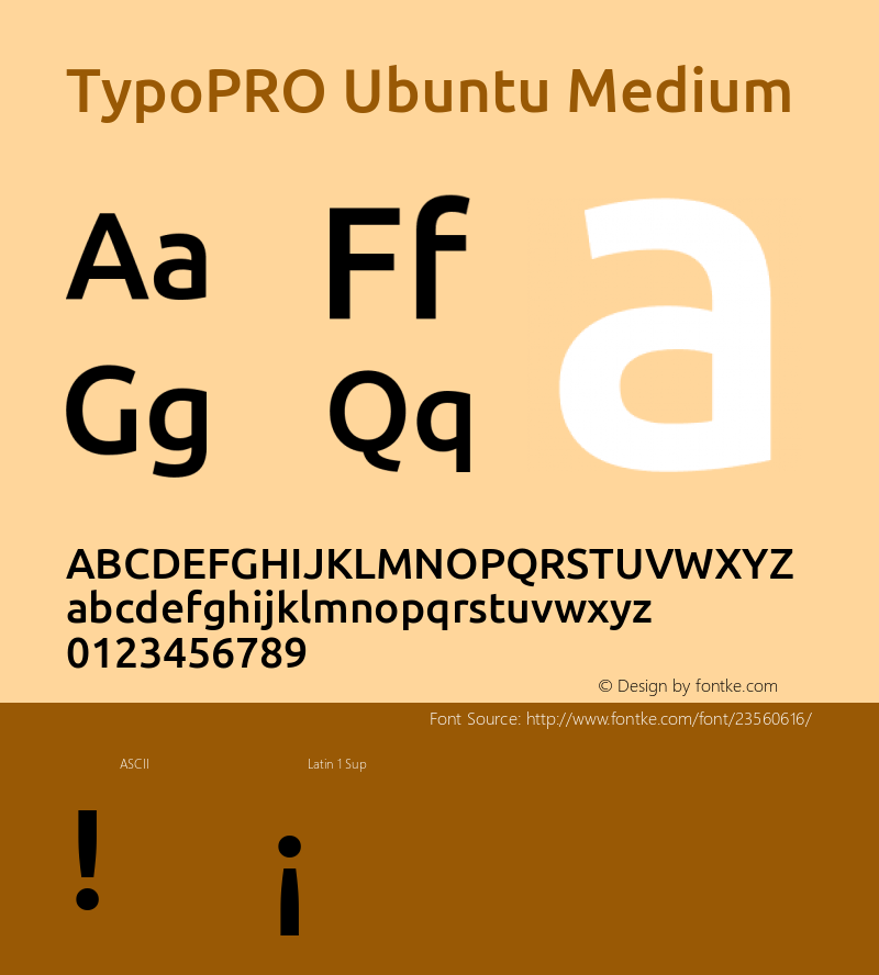 TypoPRO Ubuntu Medium 0.83 Font Sample