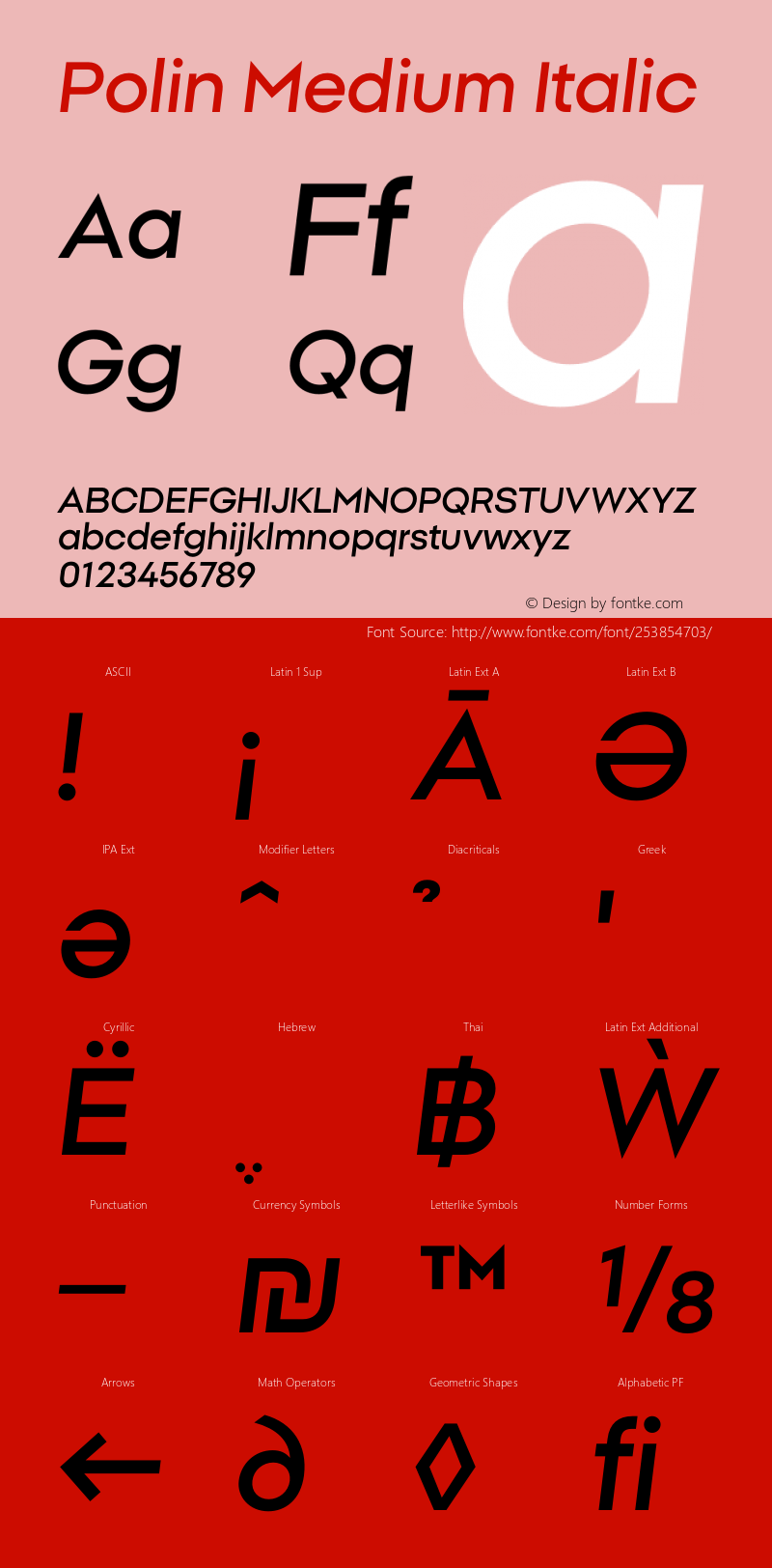 Polin Medium Italic Version 1.000;Glyphs 3.2 (3238)图片样张