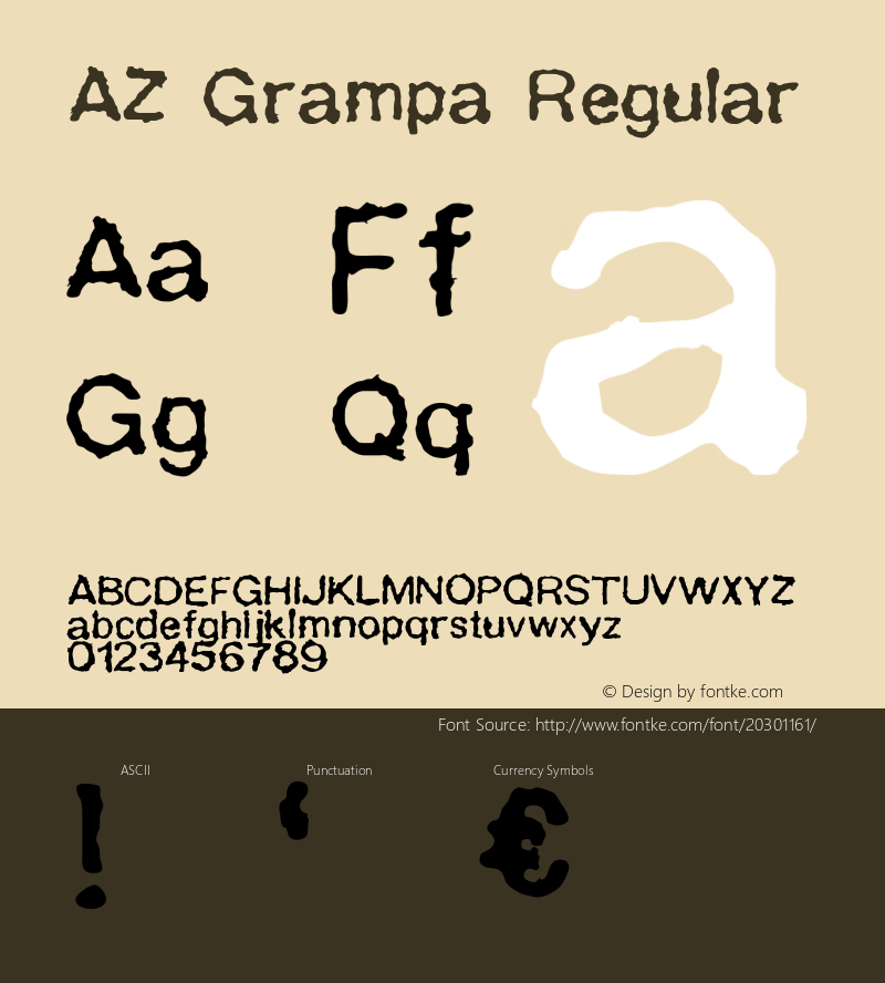 AZ Grampa Version 1.0 Font Sample