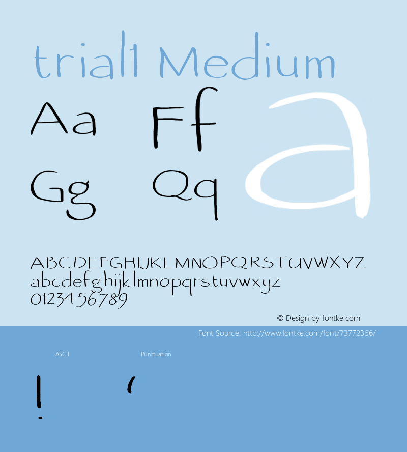 trial1 Version 001.000 Font Sample