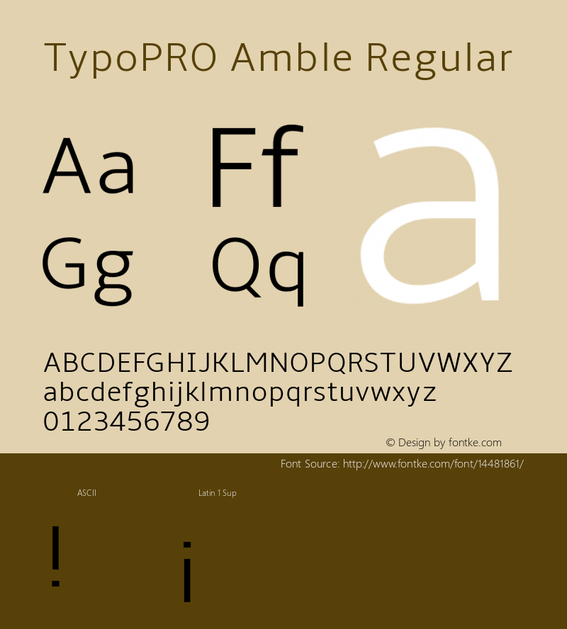 TypoPRO Amble Regular Version 1.00000; 2009 Font Sample