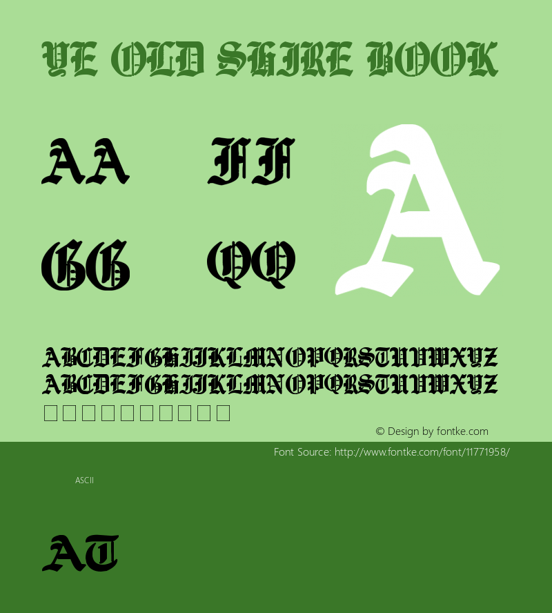 Ye Old Shire Book Version 1.00 June 5, 2008, i Font Sample