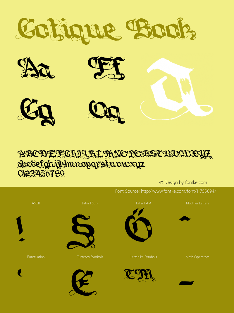 Gotique Book Version 1.00 January 13, 201 Font Sample