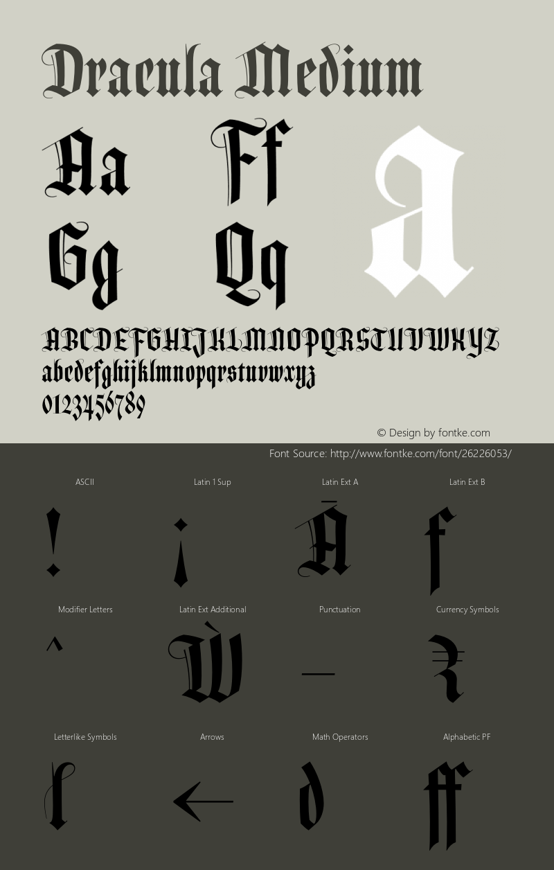 Dracula-Medium  Font Sample