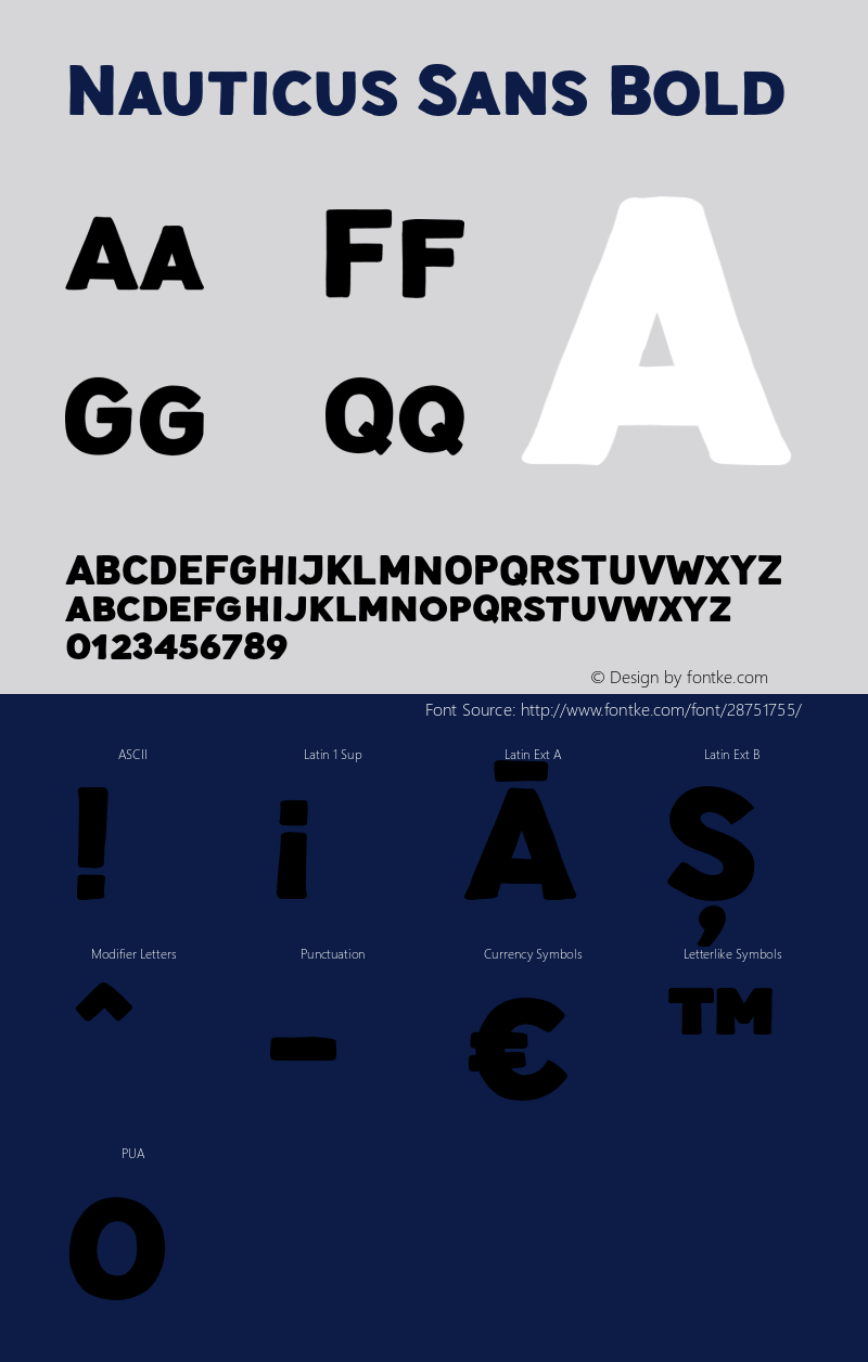 NauticusSans-Bold Version 1.101 February 14, 2019 Font Sample