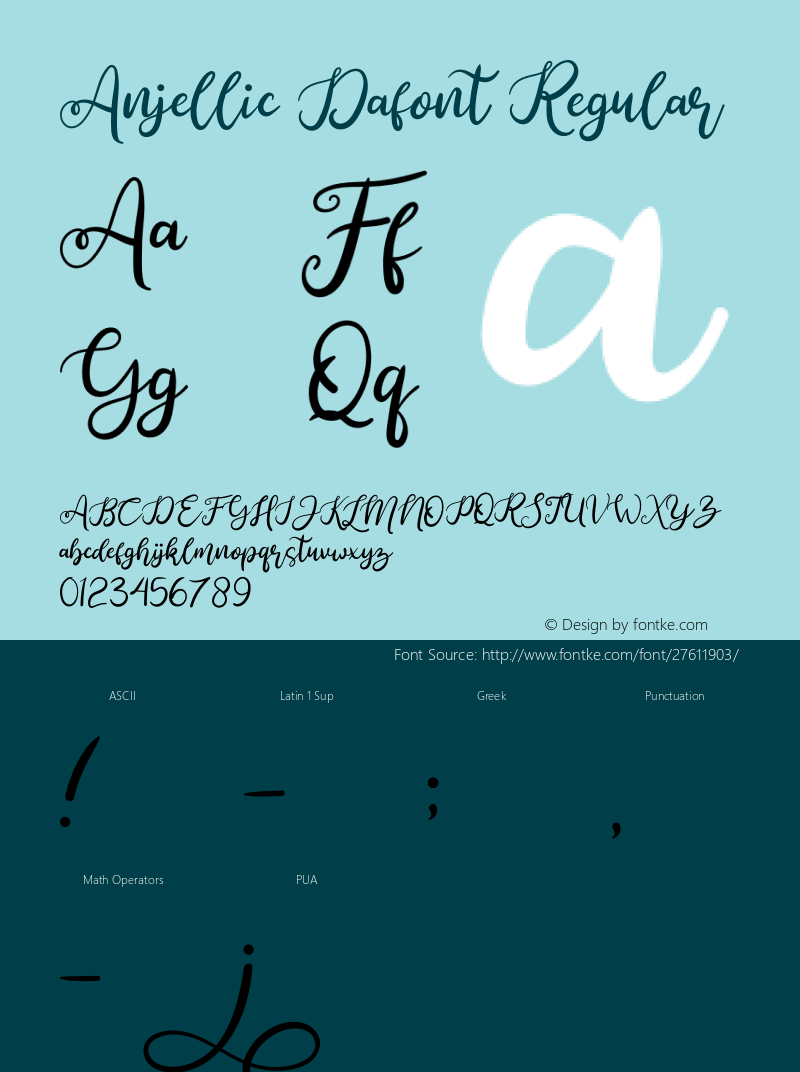 Anjellic Dafont Version 1.00;November 19, 2018;FontCreator 11.5.0.2427 32-bit Font Sample