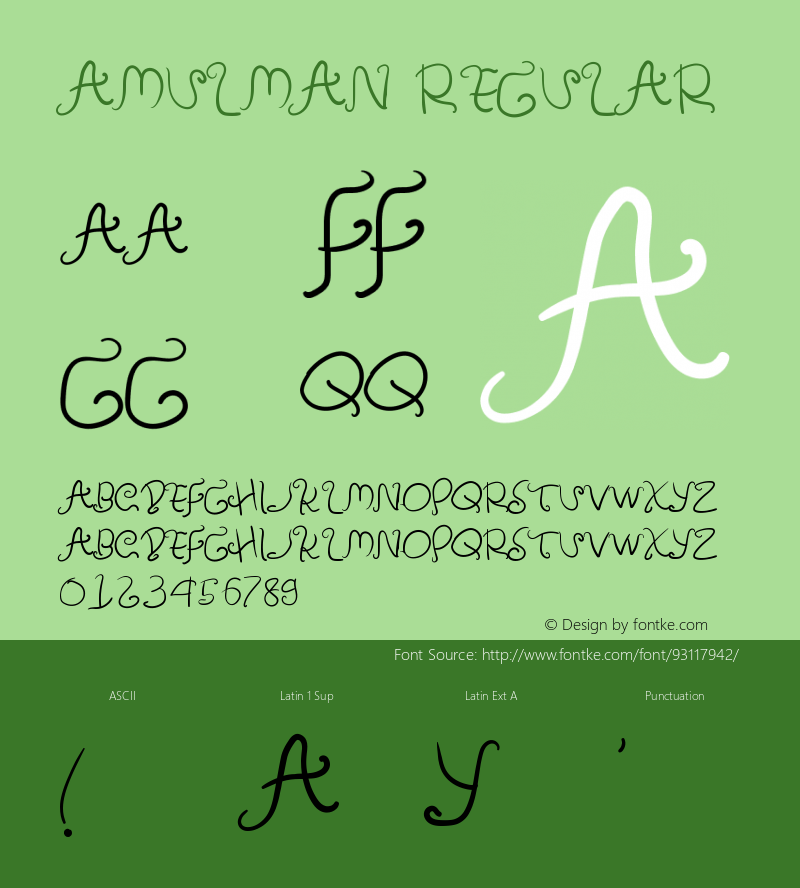Amulman Version 1.004;Fontself Maker 3.5.1 Font Sample