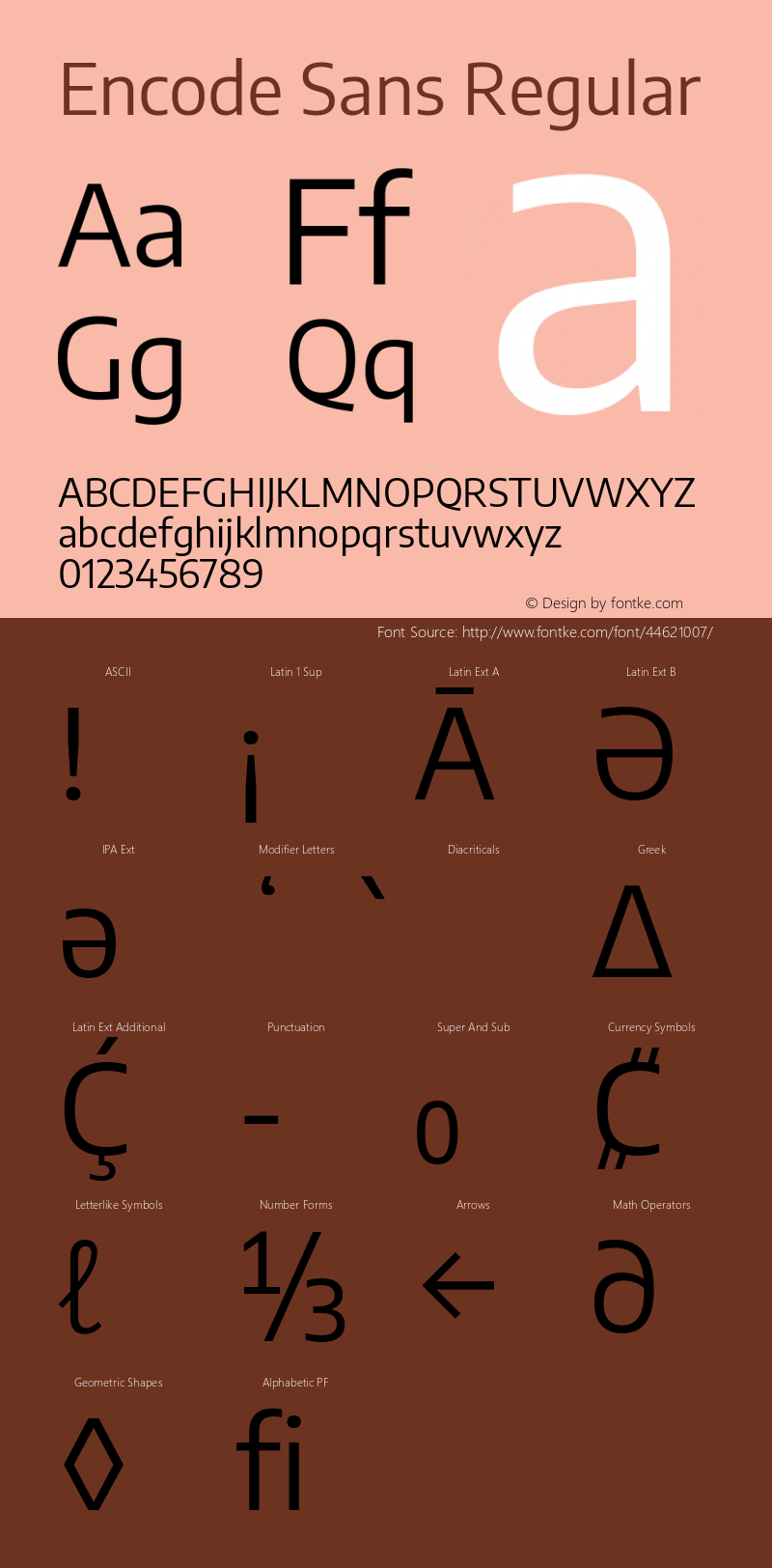 Encode Sans Regular Version 2.000 Font Sample