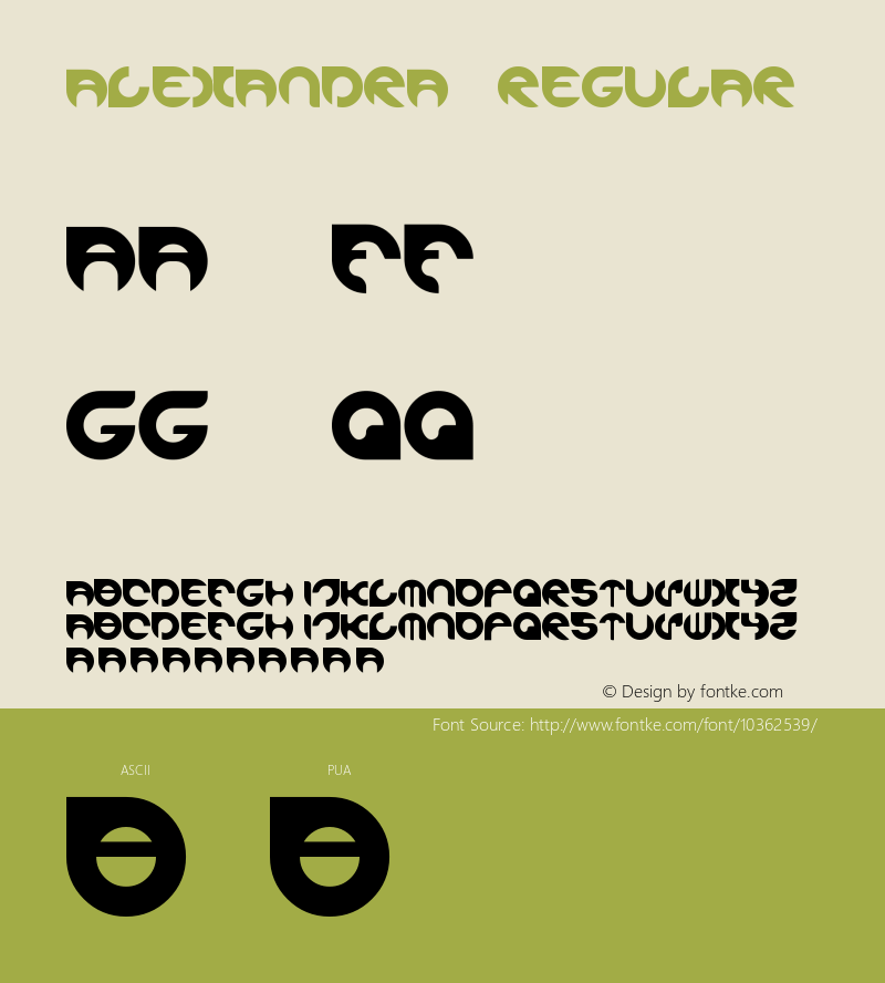 alexandra Regular Unknown Font Sample