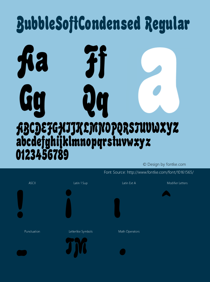 BubbleSoftCondensed Regular Rev. 003.000 Font Sample