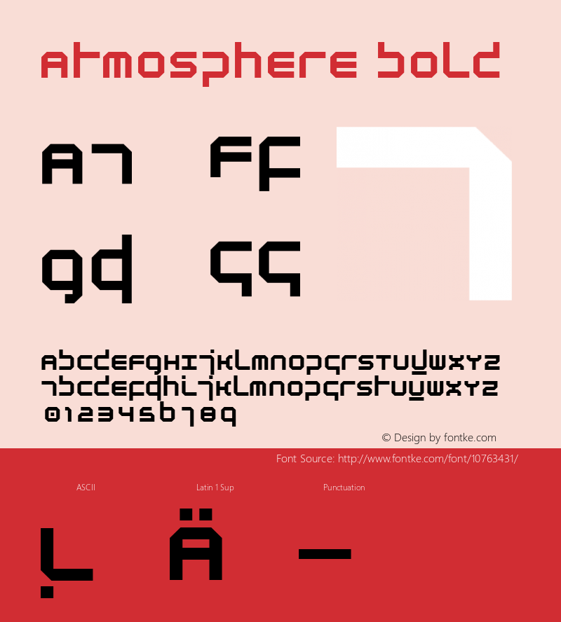 Atmosphere Bold Macromedia Fontographer 4.1.5 5/10/97 Font Sample
