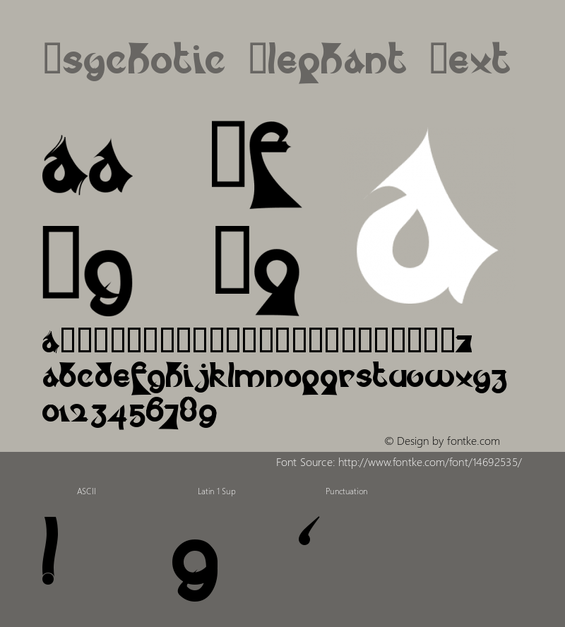 Psychotic Elephant Text Version Macromedia Fontograp Font Sample