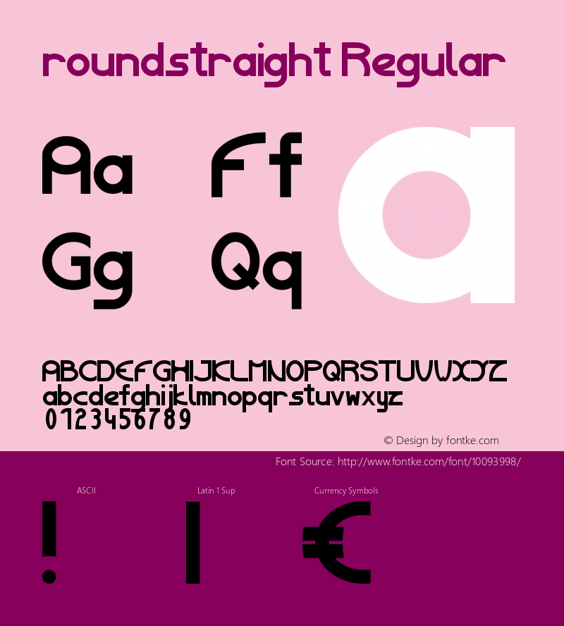roundstraight Regular Unknown Font Sample