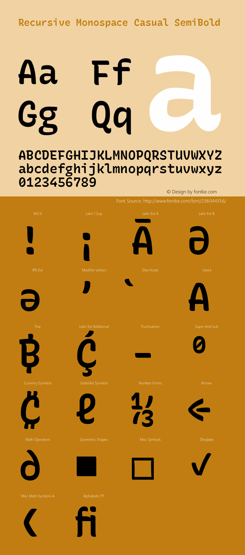 Recursive Monospace Casual SemiBold Version 1.085图片样张