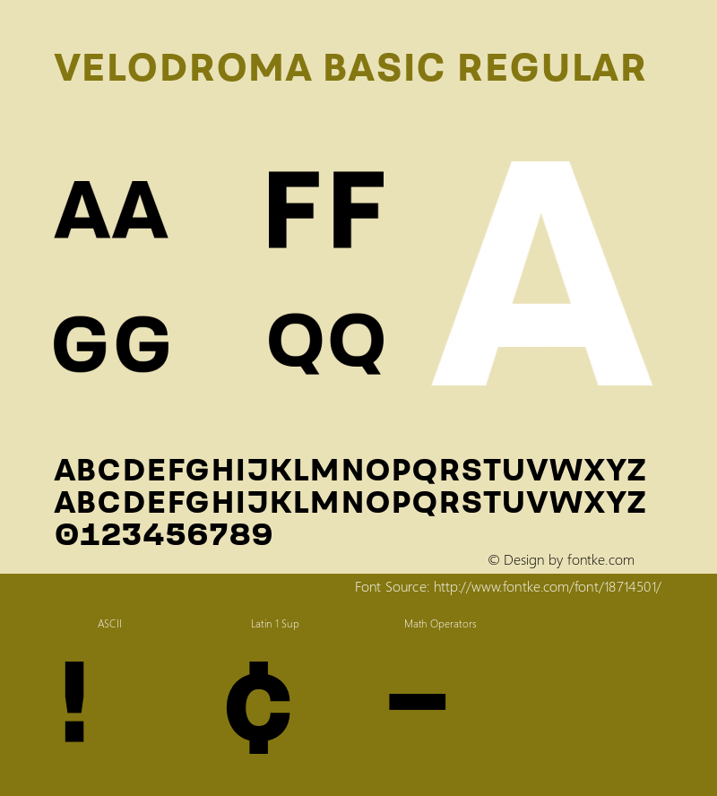 Velodroma Basic Regular Version 1.000;PS 001.000;hotconv 1.0.70;makeotf.lib2.5.58329 Font Sample